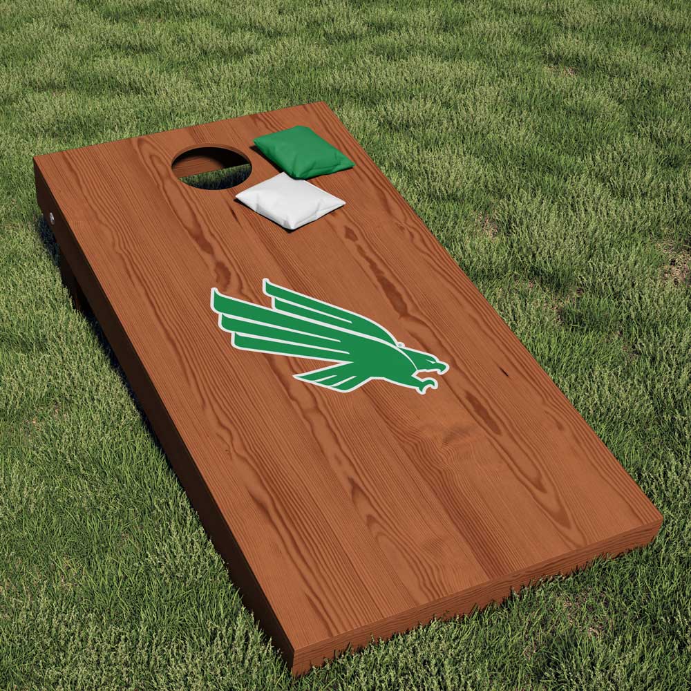 University of North Texas Mean Green Solo Eagle Logo Cornhole decal sticker - Nudge Printing