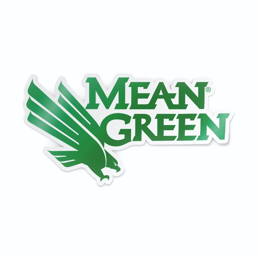 University of North Texas Mean Green Logo Car Decal Bumper Sticker
