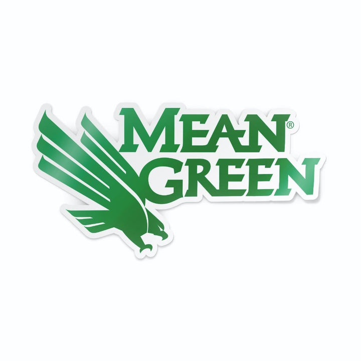 University of North Texas Mean Green logo bumper sticker car decal - Nudge Printing