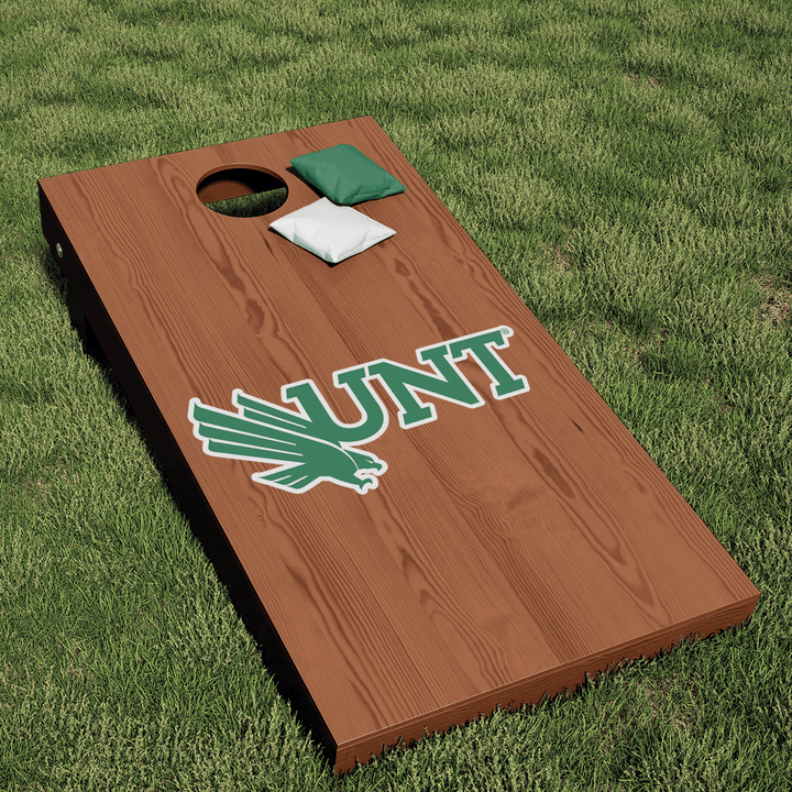 University of North Texas Mean Green Eagle with UNT Logo Cornhole Decal Sticker