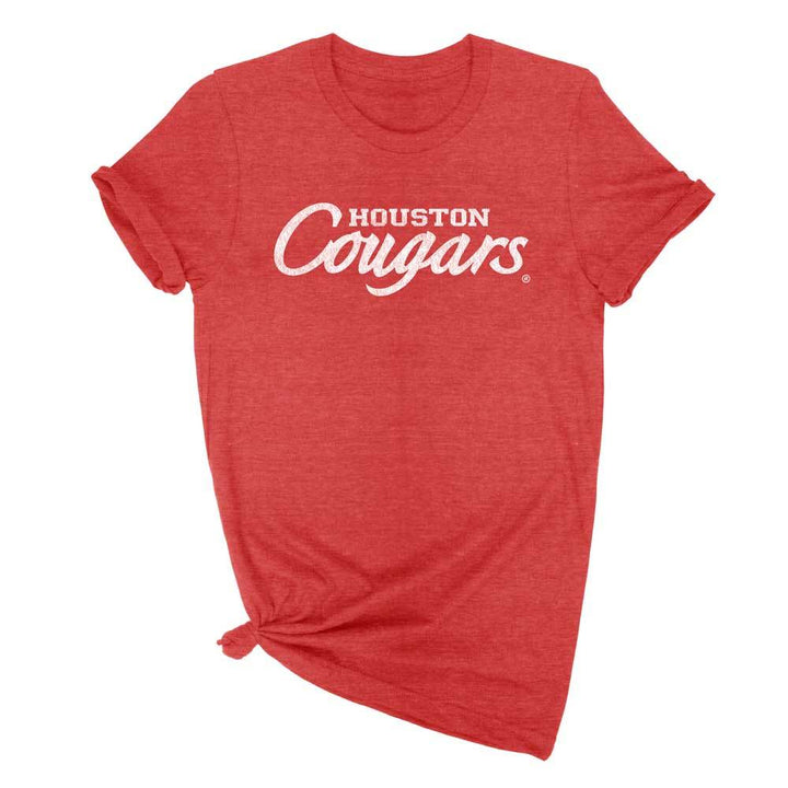 University of Houston Cougars Script Premium Red T-Shirt - Nudge Printing