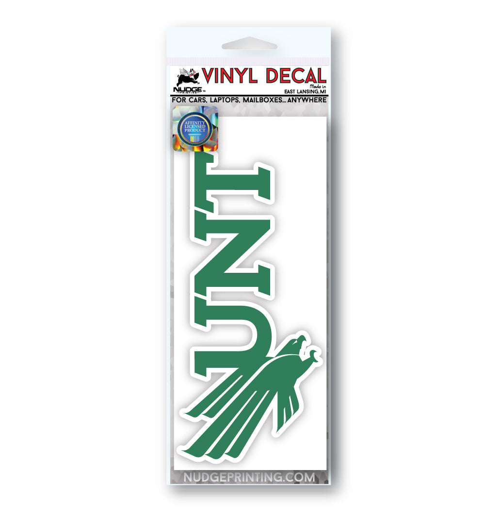 University of North Texas Mean Green Combo UNT Eagle Logo Car Decal Bumper Sticker