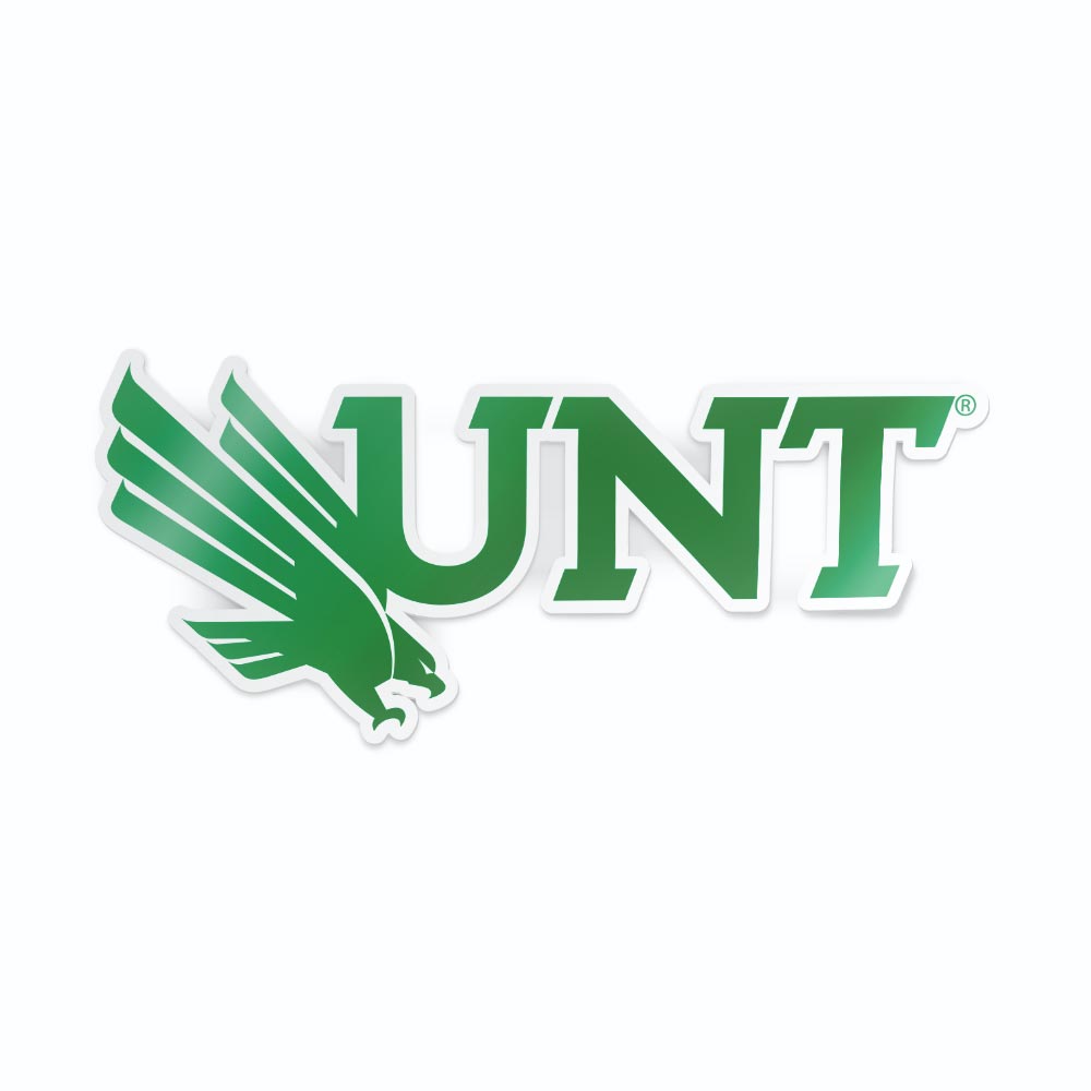 University of North Texas Mean Green Combo UNT Eagle Logo Car Decal Bumper Sticker