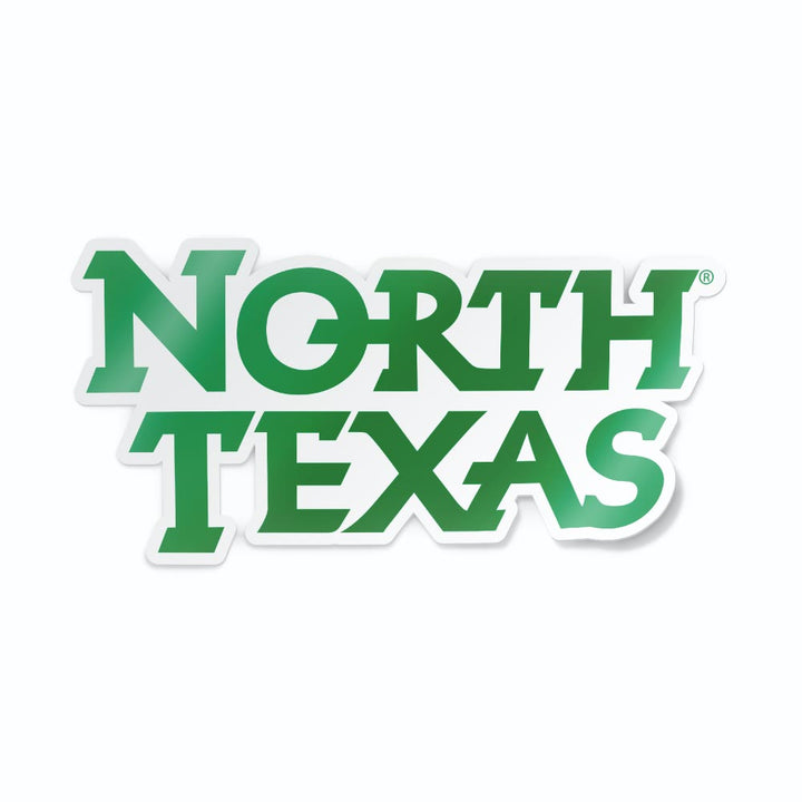 University of North Texas Mean Green wordmark logo car decal bumper sticker - Nudge Printing