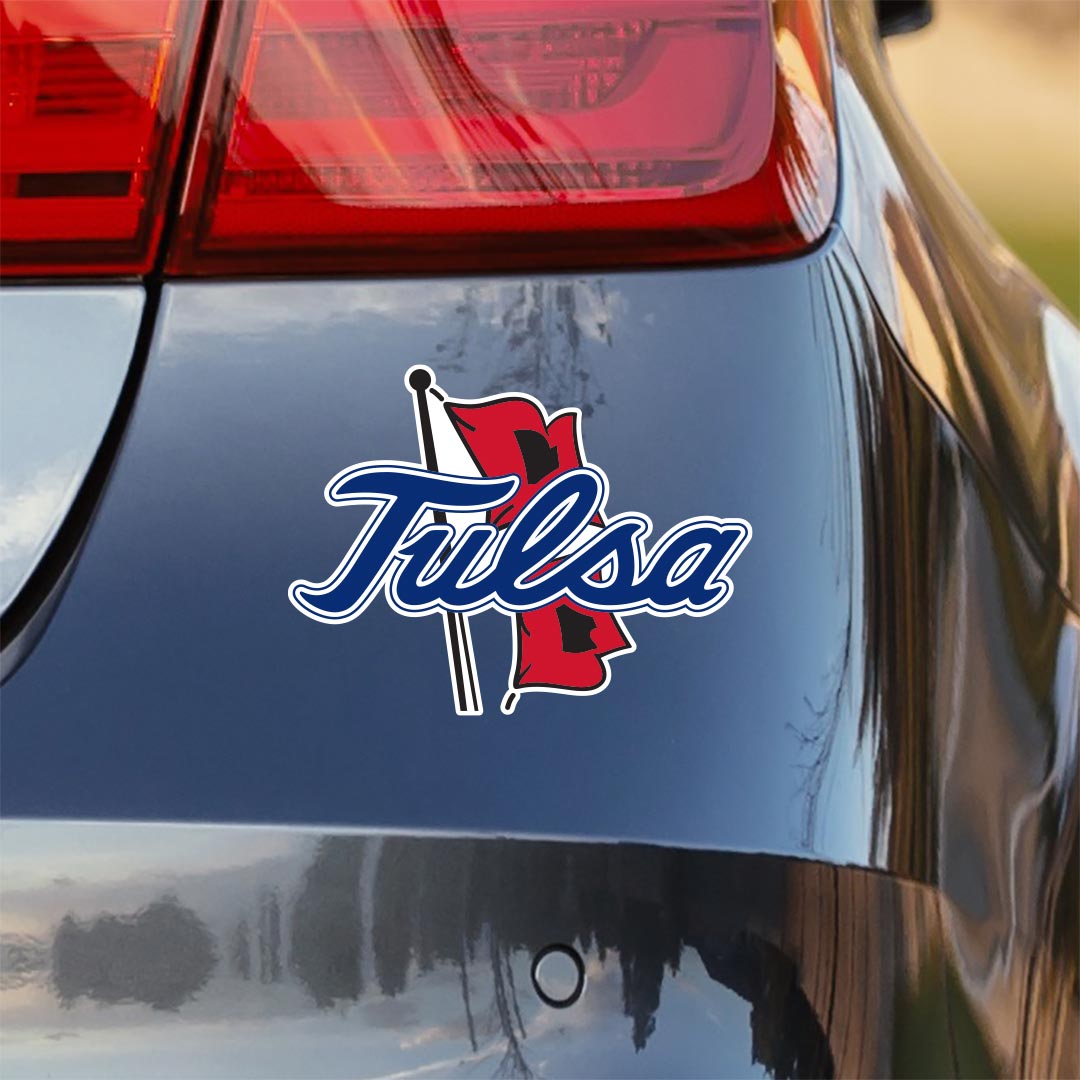 University of Tulsa Golden Hurricane Primary logo car decal bumper sticker - Nudge Printing