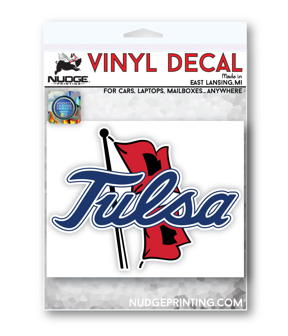 University of Tulsa Golden Hurricane Primary logo car decal bumper sticker - Nudge Printing