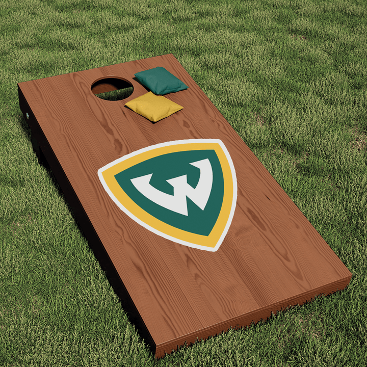 Wayne State University Warriors Primary Shield Logo Cornhole Decal (Full Color Block W)