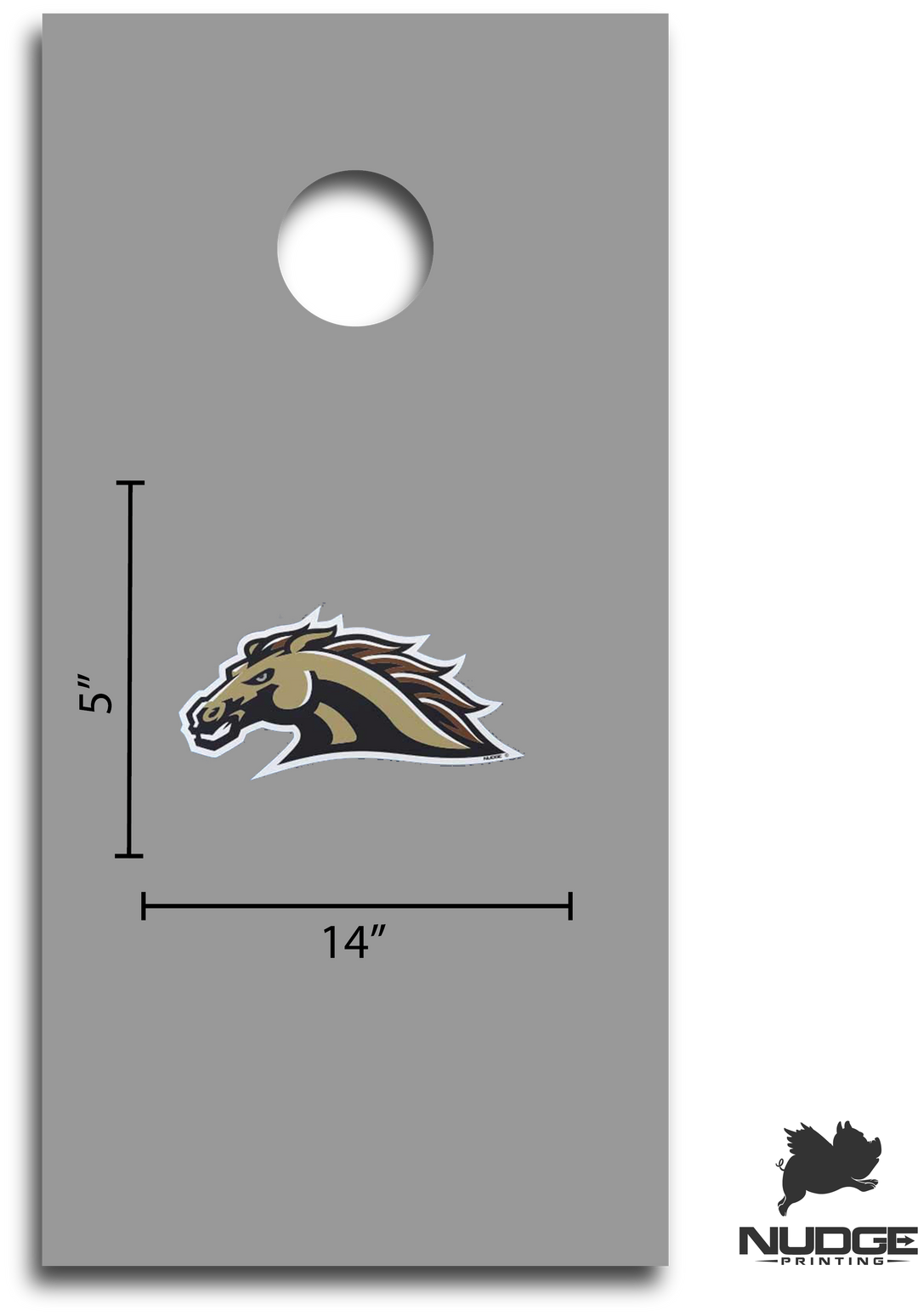 Western Michigan University Broncos Full Color Bronco Mascot Logo Cornhole Decal