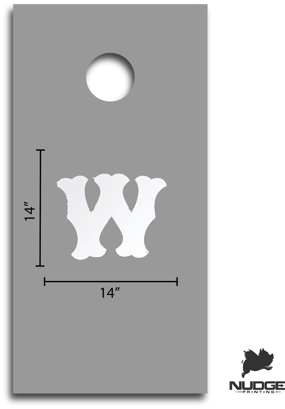 Western Michigan University Broncos White Block Vintage W Logo Cornhole Decal