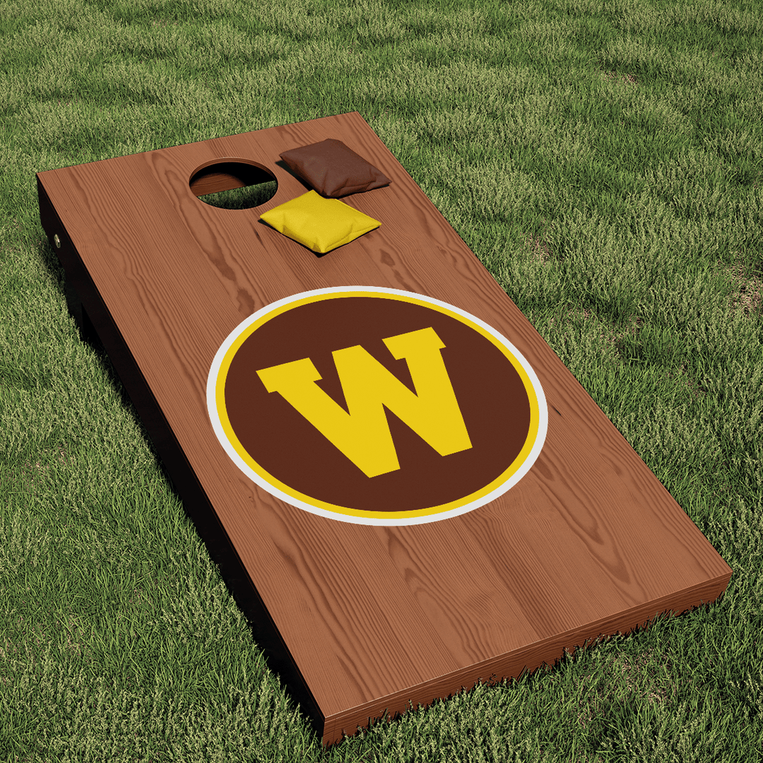 Western Michigan University Broncos Block W Circular Badge Cornhole Decal