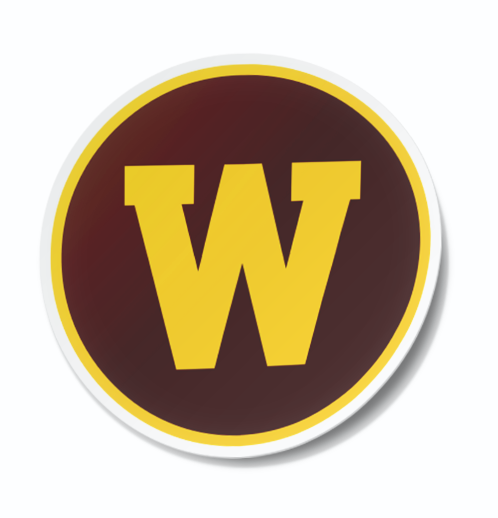 Western Michigan University Broncos Block W Circular Badge Cornhole Decal