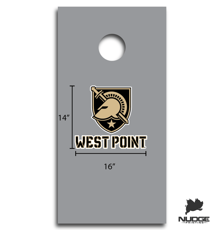 West Point Army Shield with Block "West Point" Corn Hole