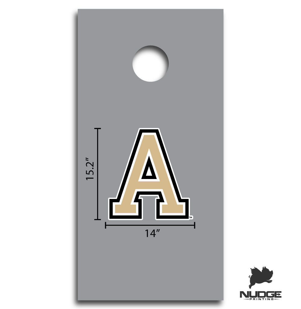 West Point Army Tan, Black, and White Block "A" Corn Hole