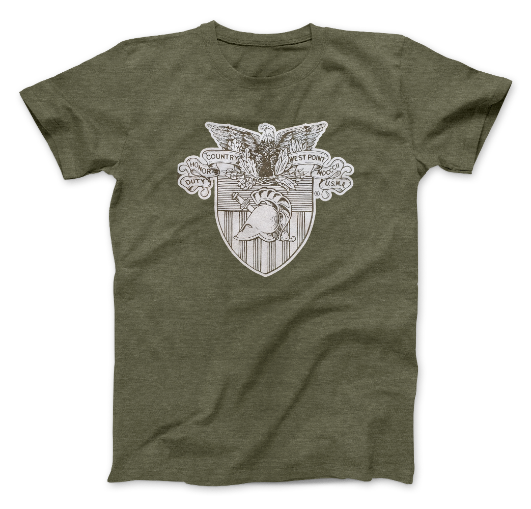 West Point Army US Military Academy Black Knights Vintage Shield T-shi |  Nudge Printing
