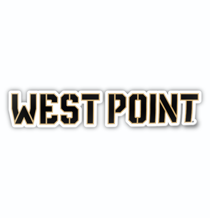 US Military Academy Block 'West Point' Black & Gold Car Decal