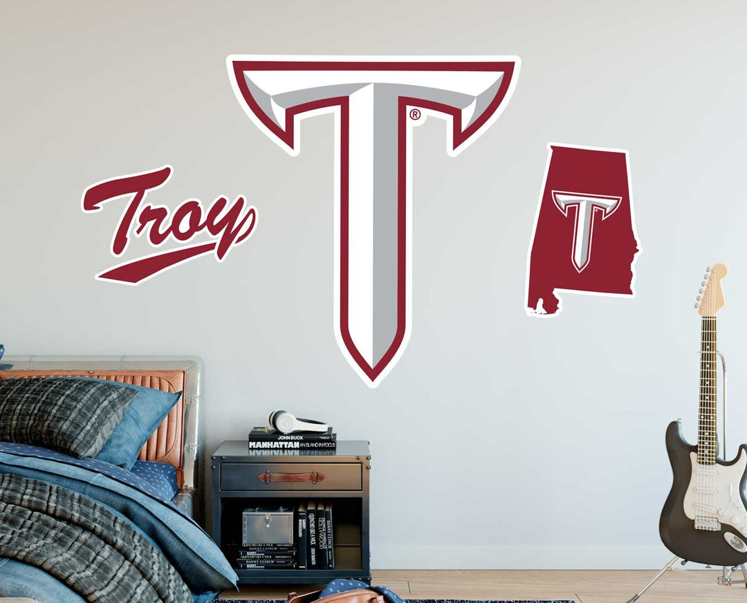 Troy University Trojans XL Wall Decal Repositionable Sticker Set