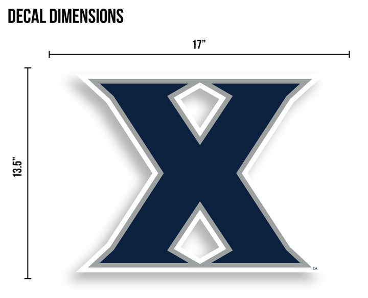 Xavier University Musketeers Block X Logo Cornhole Decal - Nudge Printing