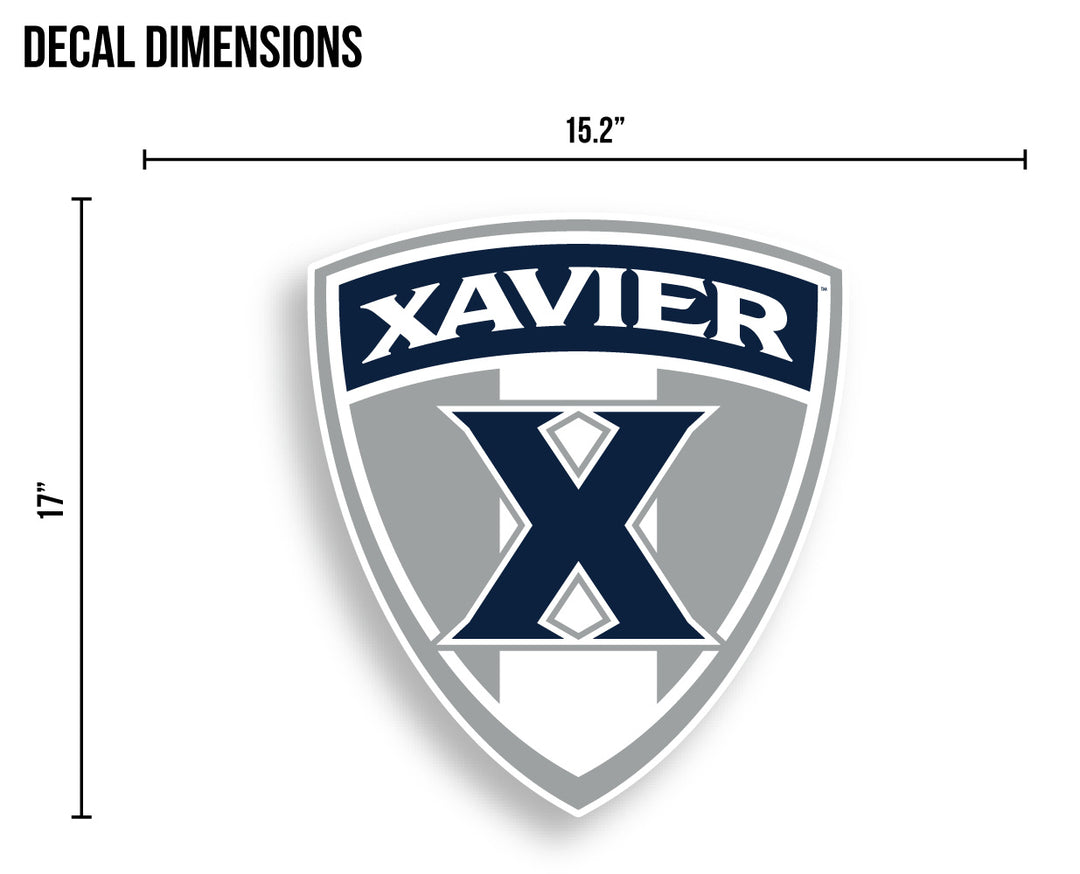 Xavier University Musketeers Shield Logo Cornhole Decal - Nudge Printing