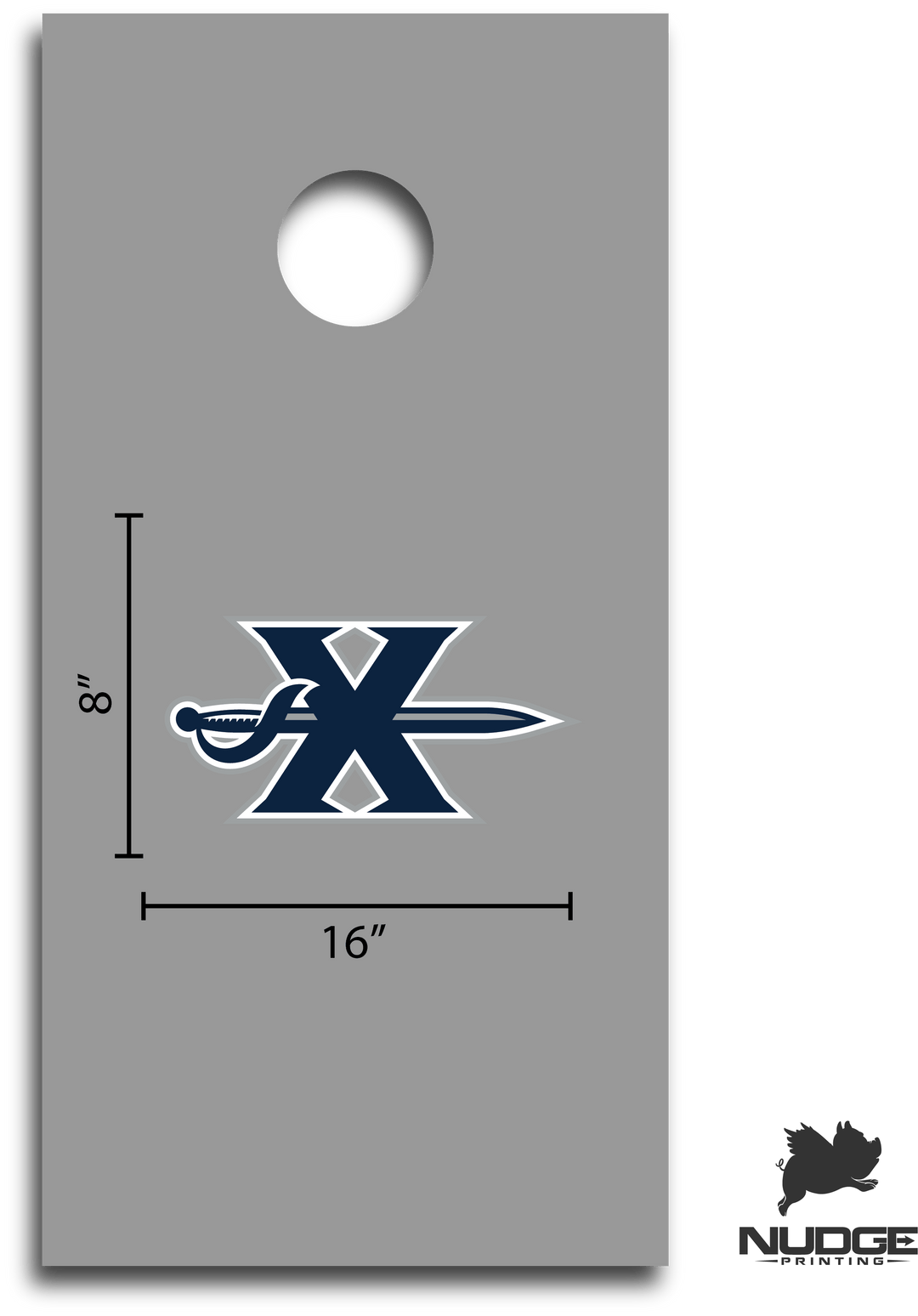 Xavier University Musketeers Block X with Sword Logo Cornhole Decal