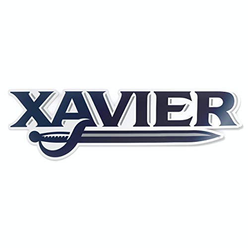 Xavier University Musketeers Block Wordmark with Sword Logo Cornhole Decal