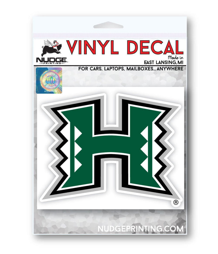 University of Hawaii Rainbow Warriors Primary Block H Logo Car Decal Bumper Sticker