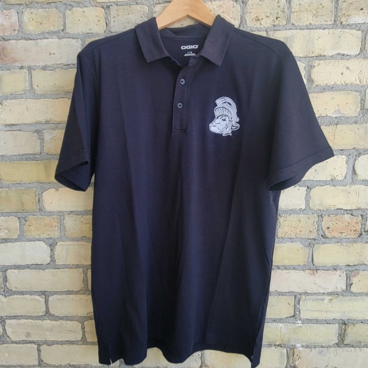 Michigan State University MSU Spartans Full Color Golfing Gruff Sparty Polo Short Sleeve button up